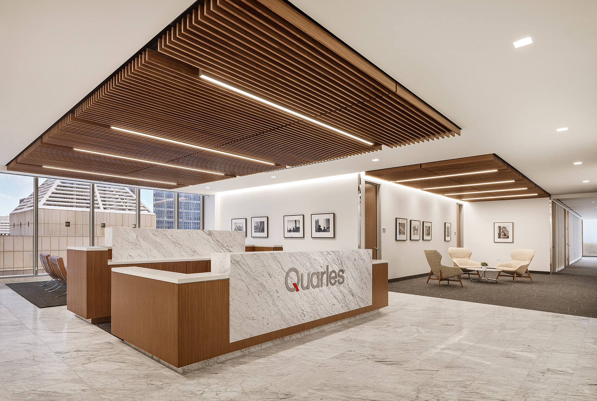 Quarles & Brady Office; Chicago, IL; Stantec, Skender Construction, Chemistry in Place, and Forward Space; Darris Lee Harris Job#1788